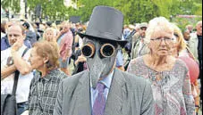  ?? AFP ?? A protest in London against mask-wearing rules.