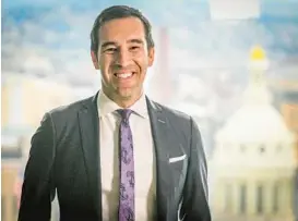  ?? JERRY JACKSON/BALTIMORE SUN ?? Democratic City Councilman Zeke Cohen discusses his 2024 election plans. Cohen will run for council president, setting up the first competitiv­e matchup for a top city office in 2024.