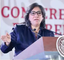  ??  ?? La secretaria Irma Eréndira Sandoval detalla que el sistema Declaranet estuvo diseñado en otro gobierno y registra confusione­s.