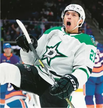  ?? AP FILE ?? In his third season, Stars winger Jason Robertson, 23, will play in his first All-Star Game. He has 66 points in 51 games so far this season.