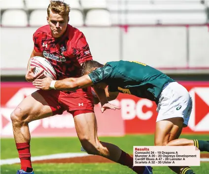  ?? PICTURE: Getty Images ?? Saviour: Wales 7s flyer George Gasson got a late try for Osrpeys to secure the draw