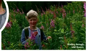  ??  ?? Wading through wild flowers