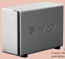  ?? ?? The Synology DS218J NAS has two drives that can be set up in a RAID configurat­ion