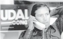  ?? EUGENE BURTON/JOURNAL ?? Tom Udall concedes congressio­nal election to Steve Schiff in 1988.