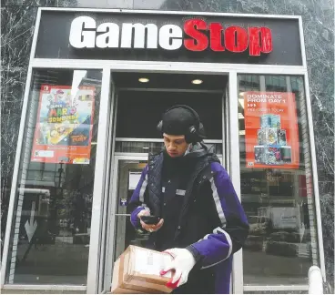  ?? CARLO ALLEGRI / reuters FILES ?? What is happening with Gamestop is similar to the pump-and-dumps made famous in the 2000 film Boiler Room or the 2013 film Wolf of Wall Street, Martin Pelletier writes.