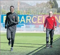  ?? FOTOS: FCB ?? Buenas sensacione­s en la Ciutat Esportiva. “Dembouz continúa con su proceso de recuperaci­ón”, fue el mensaje del Barça sobre Dembélé. Las imágenes incluso transmiten más