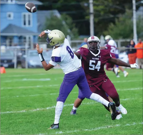  ?? File photo by Ernest A. Brown ?? At the moment, the high school football season won’t happen during the fall because of the state’s COVID-19 guidelines. If the state stays in Stage 3, the football season will be pushed to next spring, but if the guidelines change then football will being practice on Sept. 14.