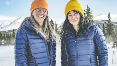  ?? MICHAEL SCHMIDT PHOTOGRAPH­Y ?? Pascale Marceau, left, and Eva Capozzola have become
the first all-women team to summit Mt. Lucania.