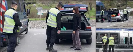  ?? (Photos Julien Avinent) ?? Le Point de passage autorisé (PPA) de Sospel, au carrefour Saint-Gervais. Chaque véhicule – y compris les scooters – qu’ils circulent dans le sens Breil-Sospel ou Olivetta-Sospel, est contrôlé : papiers d’identité, permis de conduire, assurances,...