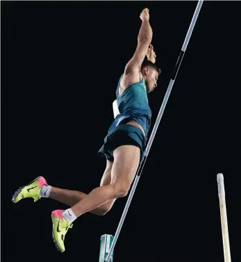  ??  ?? INSPIRATIO­NAL: Thiago Braz da Silva, of Brazil, on his way to a gold medal in the men’s pole vault at the Rio Olympics this week.