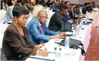  ?? ?? Ministers Oppah Muchinguri-Kashiri, Christophe­r Mutsvangwa and other guests attend the Government Experience Exchange workshop in Harare yesterday