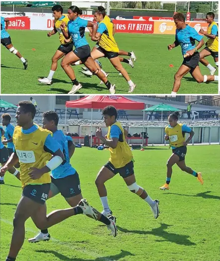  ?? Photos: Saiasi Fuli ?? The Fijiana 7s team training at The Sevens Stadium in Dubai on November 29, 2022.