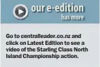  ??  ?? Go to centrallea­der.co.nz and click on Latest Edition to see a video of the Starling Class North Island Championsh­ip action.