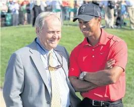  ??  ?? Jack Nicklaus, left, and Tiger Woods.