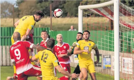  ?? Paul Watson – FJA photograph­y ?? Danny Shaw makes it 1-1 against Colne