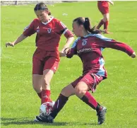  ??  ?? Nyla Murphy (right) was in super scoring form for Dryburgh 17s away to Raith Rovers.