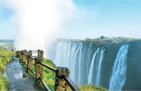  ?? Picture: iStock ?? NORMAL FLOW LEVEL. Victoria Falls, one of most iconic natural landmarks in Africa, seen from the Zambian side.
