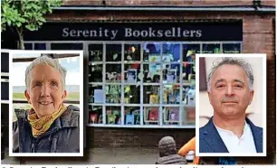  ?? Google streetview ?? Serenity Bookseller­s in Romiley is to welcome leading authors Ann Cleeves (left) and Frank Cottrell-Boyce (right)