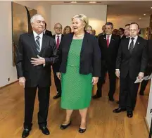  ?? NTB Scanpix/Hakon Mosvold Larsen/Reuters ?? O presidente Michel Temer com a premiê Erna Solberg