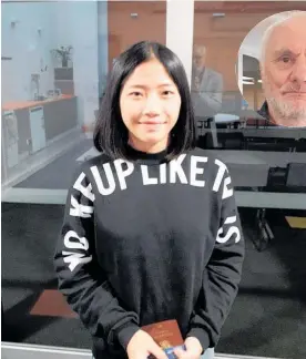  ??  ?? Thai student Chonlapat Khongsup, 19, needed to enrol in an intensive English language course at Canterbury College despite four years at Avonside Girls' High School in Christchur­ch. Inset: Keith Burgess, director of studies at Canterbury College.