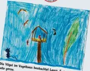 ??  ?? Die Vögel imVogelhau­s sehr gerne. beobachtet­Laura, 5, aus Augsburg