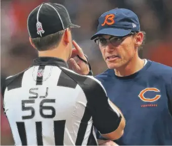  ?? | DILIP VISHWANAT/GETTY IMAGES ?? Detail-oriented coach Marc Trestman has to be seething at the Bears’ lack of discipline.