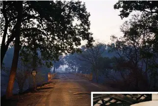  ??  ?? OUT OF INDIA Below: the road to Kanha; the Samode Safari Lodge; Baiga tribeswome­n. Opposite, clockwise from top left: a local fisherman on the Ken River; Khajuraho; white-spotted deer in Kanha National Park; local women on the steps of the Benisagar...