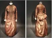  ?? PHOTOS FROM SARA RIVERS COFIELD VIA THE NEW YORK TIMES ?? In an undated photo, a silk bustle dress. For nearly a decade, sleuths had tried to decode a cryptic note discovered in the silk bustle dress. An analyst finally cracked the case.