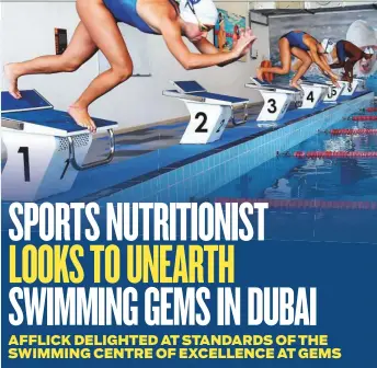  ?? Virendra Saklani/Gulf News ?? Students training in the swimming pool at the Gems Wellington Academy.