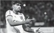  ?? REUTERS ?? Flamengo’s Lucas Paqueta, who will join AC Milan on Jan 3, celebrates scoring against Corinthian­s on Oct 5.