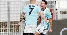  ?? LAPRESSE ?? Andrea Schenetti festeggia il gol dell’1-0 della Virtus Entella