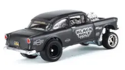  ??  ?? The only way to get the popular ’55 Chevy Bel Air Gasser with a Team Transport is in this Walmart-exclusive four-pack.