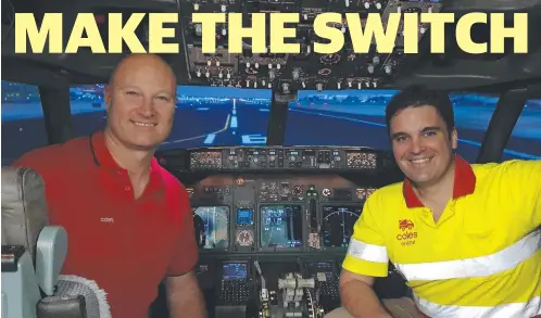  ??  ?? GROUNDED: Virgin Australia pilots Danny Zilovic and Mitch Dean have used their transferab­le skills to move into new work while they are waiting for the aviation industry to pick up.