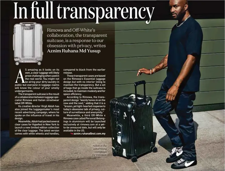 Virgil Abloh Transparent Suitcase Rimowa Off-White