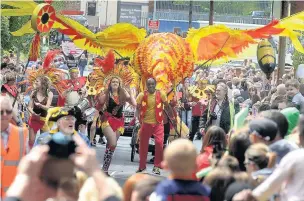  ??  ?? ●●Thousands enjoyed the sun at last year’s Stockport Carnival Pictures by Matt Ratcliffe