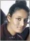  ??  ?? Return blocked: Shamima Begum, who run away from her east London home in 2015, is currently in a camp controlled by armed guards in northern Syria