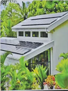  ?? Picture: SUPPLIED ?? Solar panels at the State House in Suva.