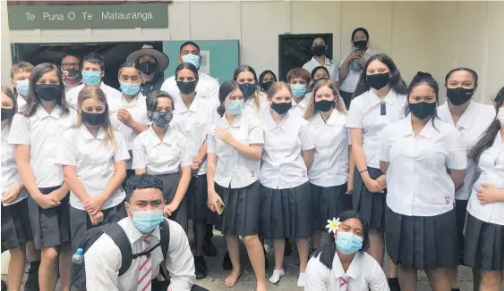  ?? Photo / Supplied ?? Mask wearing is currently the norm for both staff and students at all high schools now the country is at the red traffic light level.