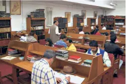  ?? ?? THE READING ROOM in the Sahitya Akademi library, New Delhi.