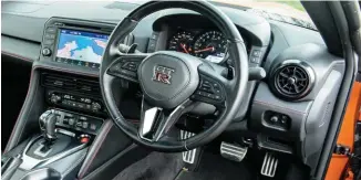  ??  ?? Left: Quattro’s digital dash looks very dated, although it adds retro cool. Not so charming is the driving position. The Audi was once a tech geek’s dream; GT-R (right) shows how far we’ve come