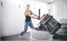  ?? ?? Finland’s Sanna Sulin, 50, smashes items in the rage room ‘Raivomoo’ in Helsinki.