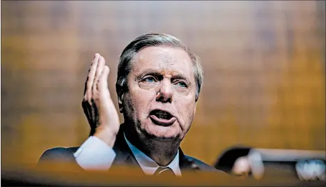  ?? MELINA MARA/WASHINGTON POST ?? Sen. Lindsey Graham says the president is not going to give up on his demand for more than $5 billion for a border wall.