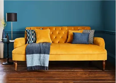  ??  ?? Product featured: The Wishford Sofa shown in Matt Velvet Turmeric from £1,160