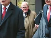  ?? CHRIS SWEDA/CHICAGO TRIBUNE ?? Former Ald. Edward Burke exits the Dirksen U.S. Courthouse in downtown Chicago after being convicted of 13 of 14 counts in his corruption trial Thursday.