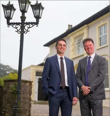  ??  ?? Cormac Pettitt, Managing Director of the Pettitt Group, and Philip Gavin, Managing Director of the Talbot Hotel Collection at the Newbay House Hotel.