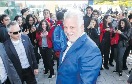  ?? PHOTOS: JOHN MAHONEY ?? “When I hear policies like the Charter, and this horrible expulsion thing, I get angry, and I try to control myself, because I don’t want to become someone who vociferate­s and shouts,” Liberal Leader Philippe Couillard says.