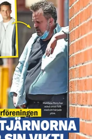  ??  ?? Matthew Perry har också oroat folk med sitt härjade yttre.