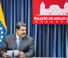  ?? REUTERS ?? Maduro dijo que China respalda sus medidas económicas.