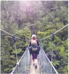  ??  ?? The suspension bridge across the Falls River is an experience in itself.