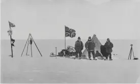  ??  ?? Christmas camp during the Nimrod expedition. Photograph: University of Cambridge/ Scott Polar Research Institute, University of Cambridge